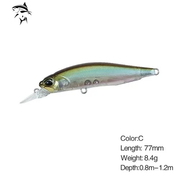 2021 Лазерна примамка за риболов на мини 77MM 8.4G Pesca куки Риба Воблер Справяне Колянова стръв Изкуствена твърда стръв Плувна стръв