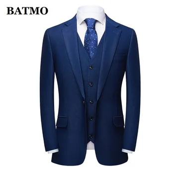 BATMO 2023 ново пристигане висококачествени ежедневни сини костюми мъже, мъжка сватбена рокля, плюс размер M-4XL 3662