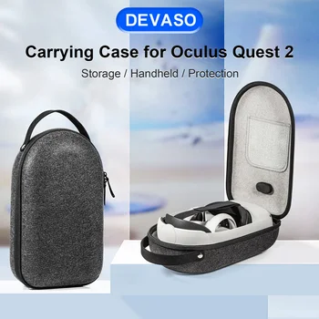 DEVASO чанта за съхранение за Oculos Quest 2 VR слушалки пътуване носене случай филц чанта преносим чанта твърд случай пълен комплект кутия