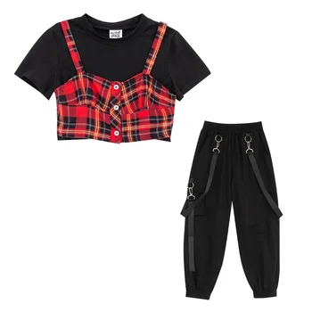 Girls Dance Clothes Set Tops Pants 8 10 years Hiphop Jazz Fashion Show Suits 3pcs Teen Girls Cool Outfit