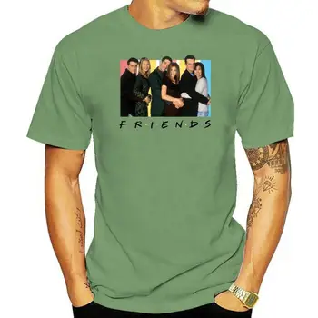 Popfunk Приятели ТВ шоу Cast T Shirt & Стикери Мъже Черен къс ръкав памук хип-хоп тениска печат тениски Top Tee