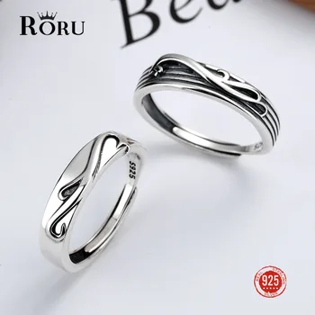 S925 стерлинги сребро вода вълничка пръстен любов преплетени мода прости темпераментни популярни любов гривна реколта дизайн