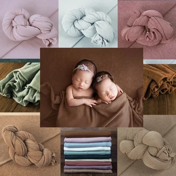 Stretch новородено бебе фотография обвива одеяло бебе снимка фонове плътен цвят фон меко новородено бебе фото одеяло