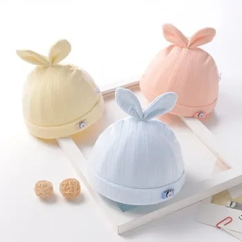 Бебешка памучна обезкостена двойна пролетна и есенна бебешка шапка Удобна дишаща жакардова бебешка шапка