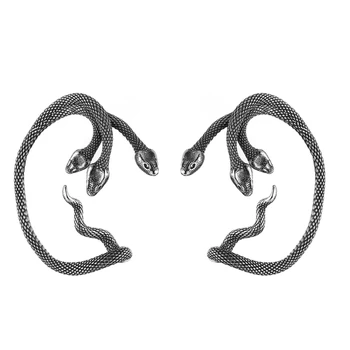 Триглави змийски обеци стилен животински шипове обеци ухо маншет бижута декор 264E